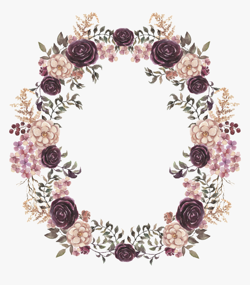 Wedding Romantic Wreath Watercolor Hand Painted Transparent - Wreath, HD Png Download, Free Download