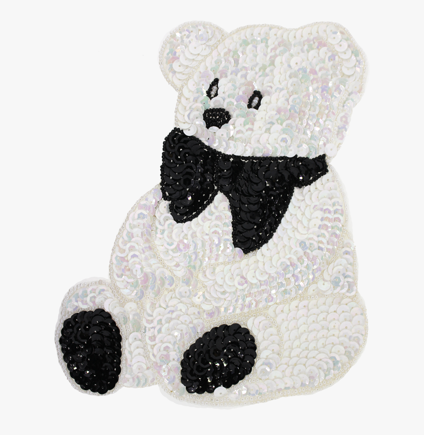 Medium Bear Beaded & Sequin Applique - Teddy Bear, HD Png Download, Free Download