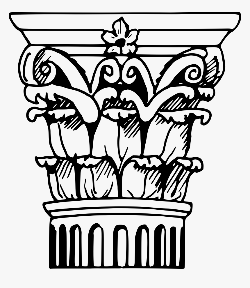 Pillar Drawing Simple - Corinthian Column Clip Art, HD Png Download, Free Download