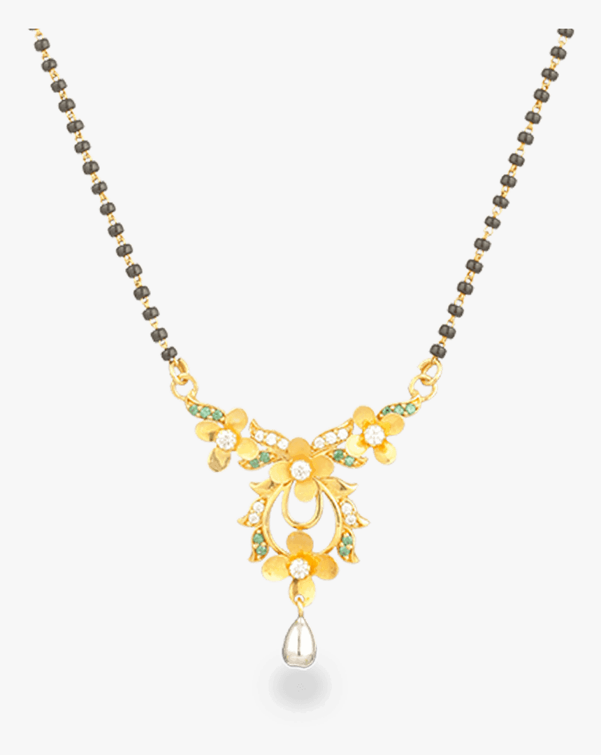 Gold Mangalsutra Pendant - Diamond Mangalsutra Design Tanishq, HD Png Download, Free Download