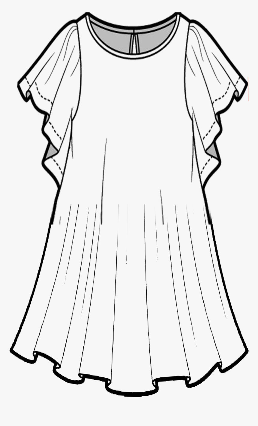 Anthonifashion Fashion Flat Sketch In Fashion Sketches - Day Dress, HD Png Download, Free Download