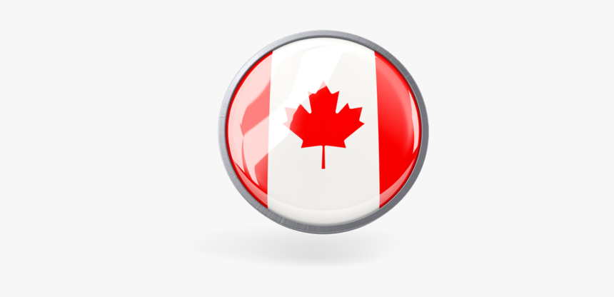 Metal Framed Round Icon - Round Canadian Flag Icon, HD Png Download, Free Download