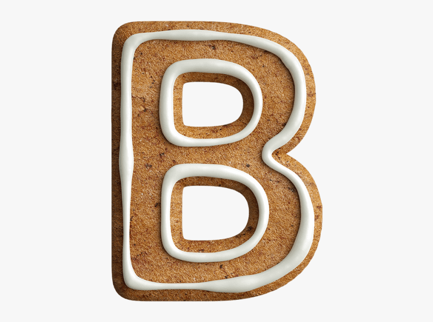 Christmas Gingerbread Font Letter B - Letter B Food Font, HD Png Download, Free Download