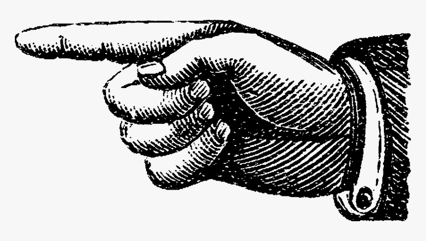 Vintage Pointing Hand Png, Transparent Png, Free Download