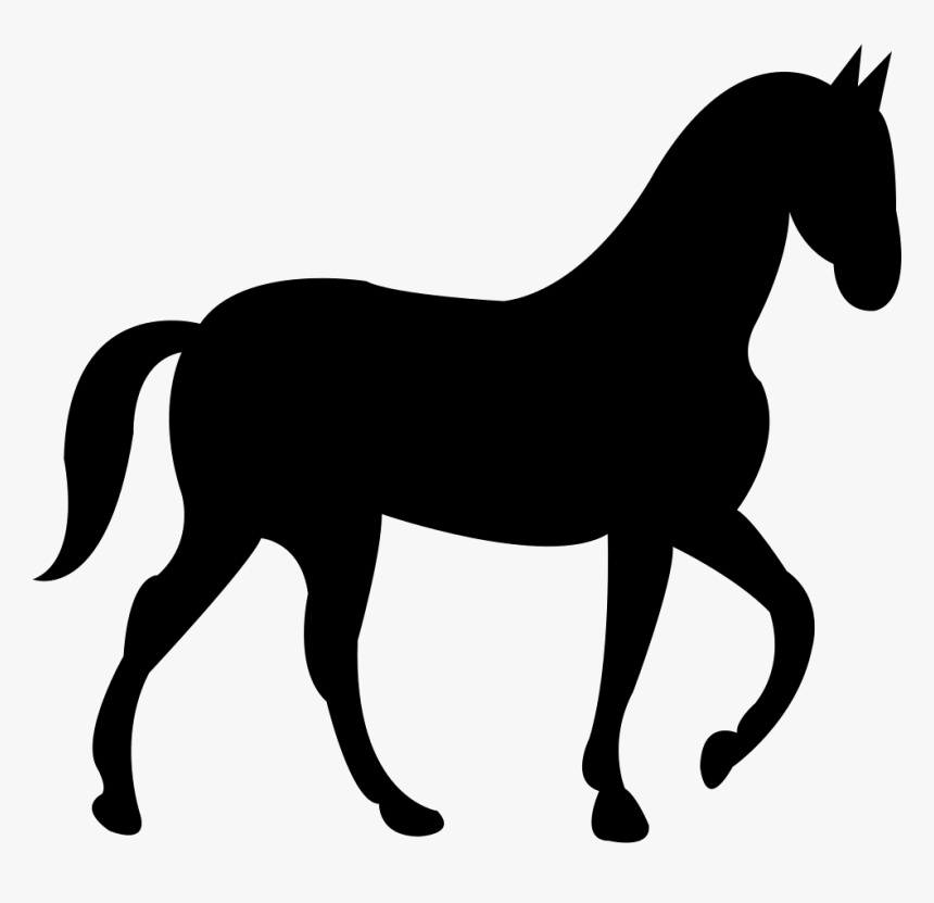 Horse With Slow Walking Pose - Horse Silhouette, HD Png Download, Free Download