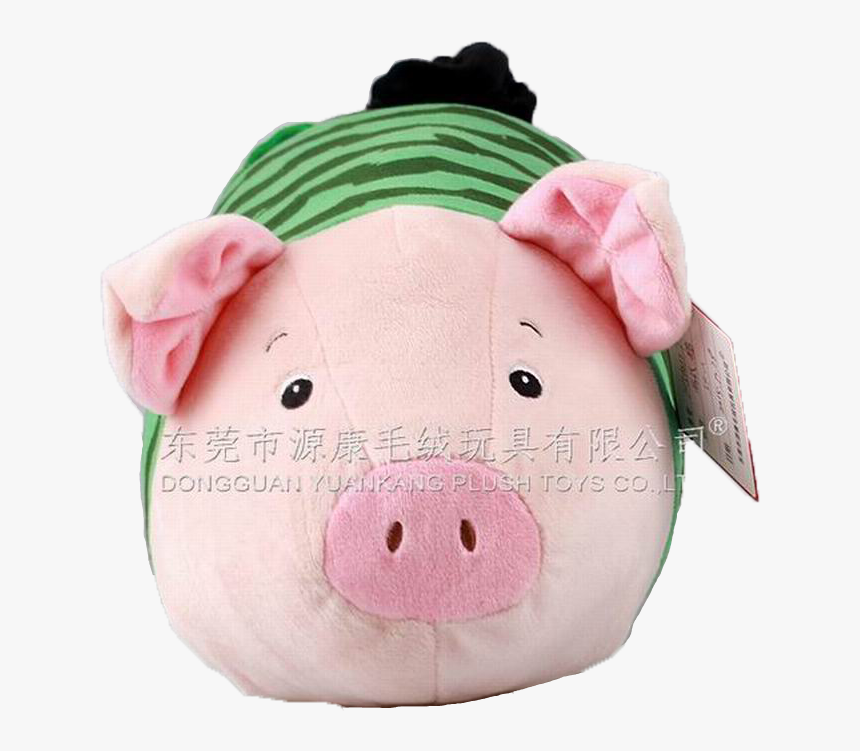 Plush Cute Emoji Watermelon Pig Pillow Soft Toy - Stuffed Toy, HD Png Download, Free Download