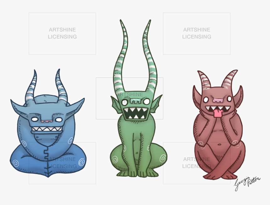 Gargoyle Trio - Cartoon, HD Png Download, Free Download