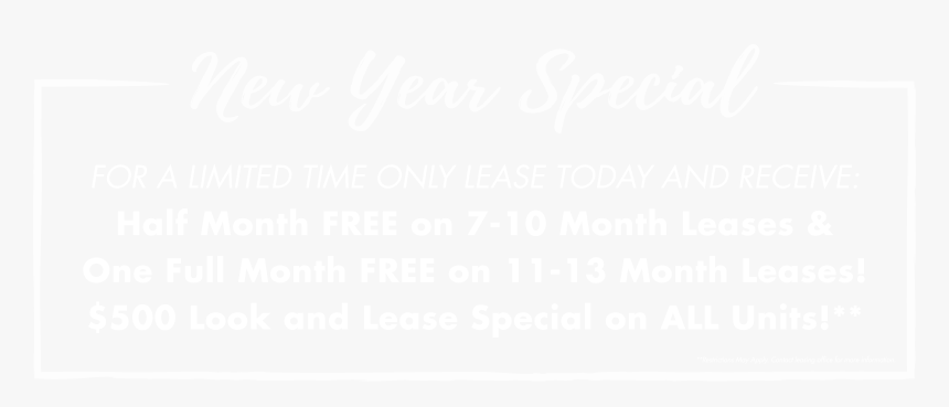 Winter Rent Special At Boulders At Overland Park Apartments - Calligraphy, HD Png Download, Free Download