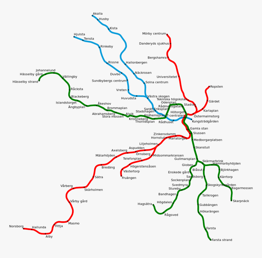 Stockholm Metro Map, HD Png Download, Free Download