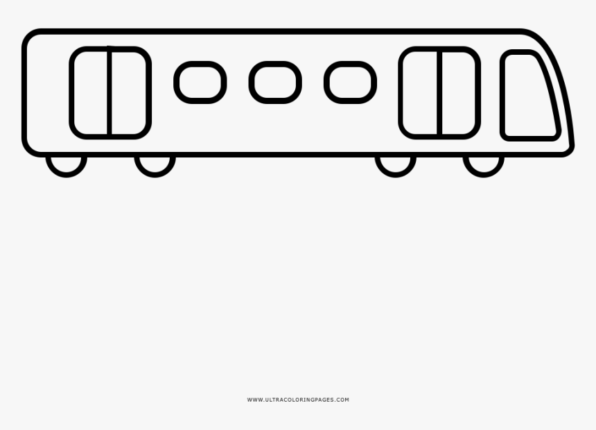 Subway Train Coloring Page - Line Art, HD Png Download, Free Download