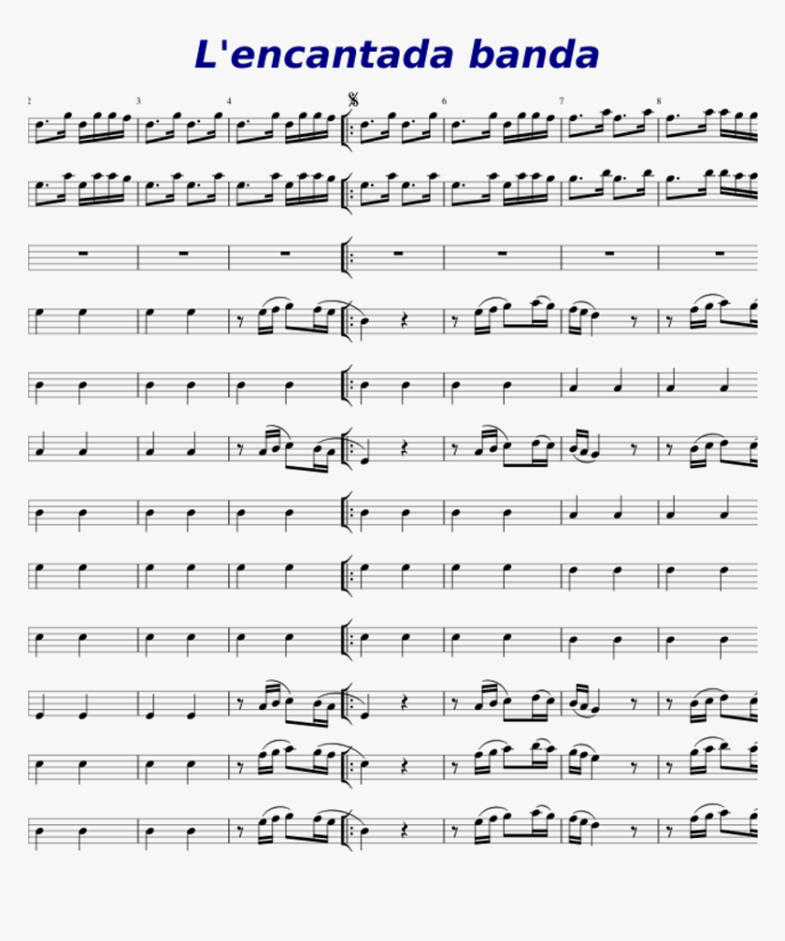 L"encantada Banda Sheet Music For Flute, Clarinet, - L Encantada Partition Flute, HD Png Download, Free Download