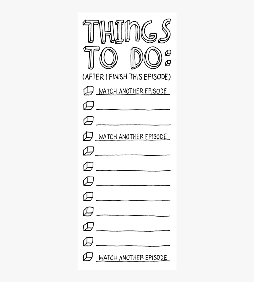 Next Episode Things To Do Notepad, HD Png Download, Free Download