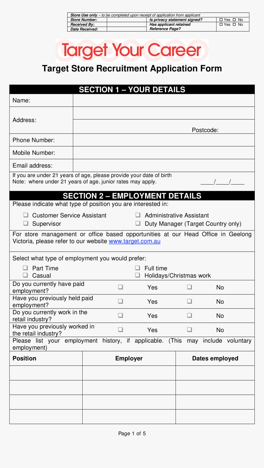 Free Employment Application Template Download from www.kindpng.com