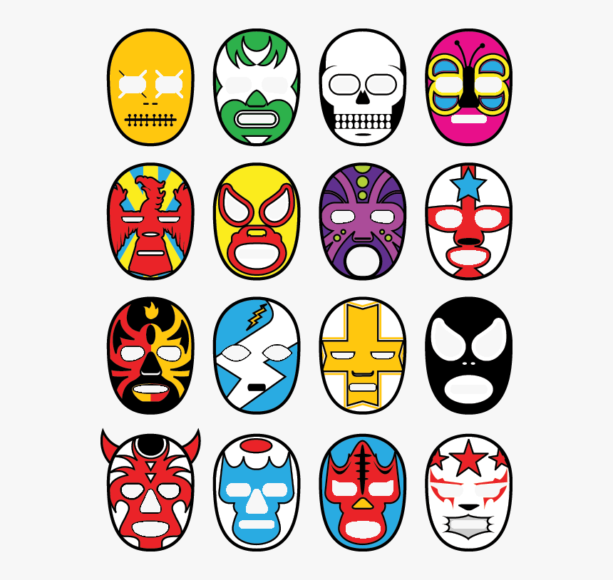 Mexican Wrestling Masks Design Clipart , Png Download - Simple Easy Masskara Designs, Transparent Png, Free Download