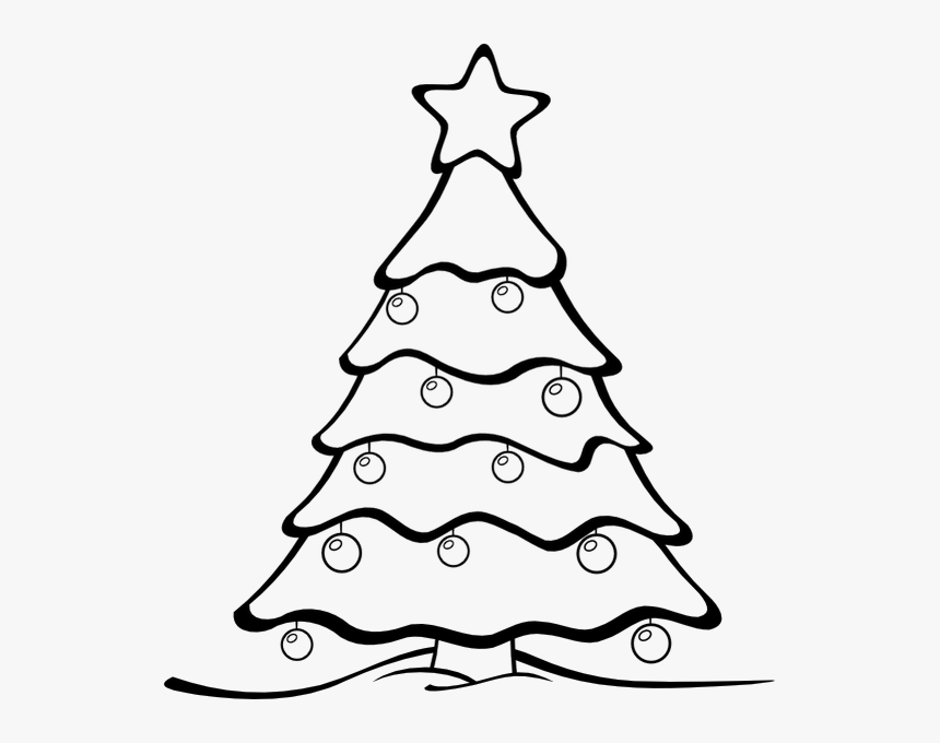 Christmas Tree Clipart Black And White, HD Png Download, Free Download