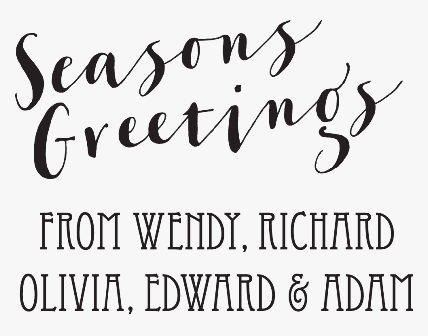 Seasons Greetings Script - Calligraphy, HD Png Download, Free Download