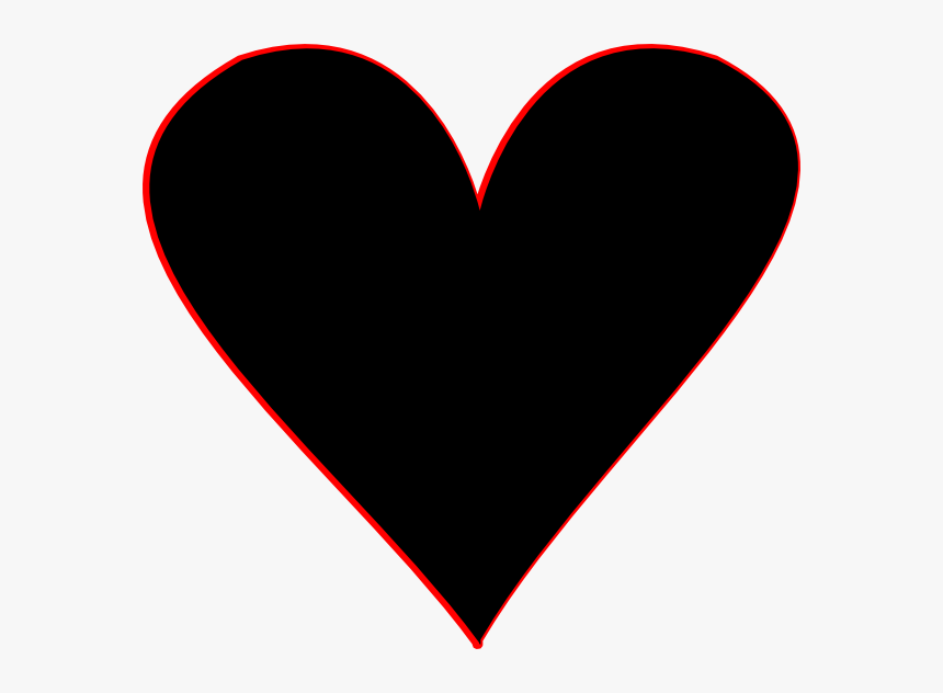Black Hearts Svg Clip Arts - Black Heart Red Outline, HD Png Download, Free Download