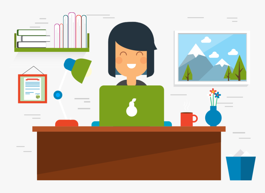 Happy Desk Worker Cartoon , Png Download - Happy Desk Worker Cartoon, Transparent Png, Free Download