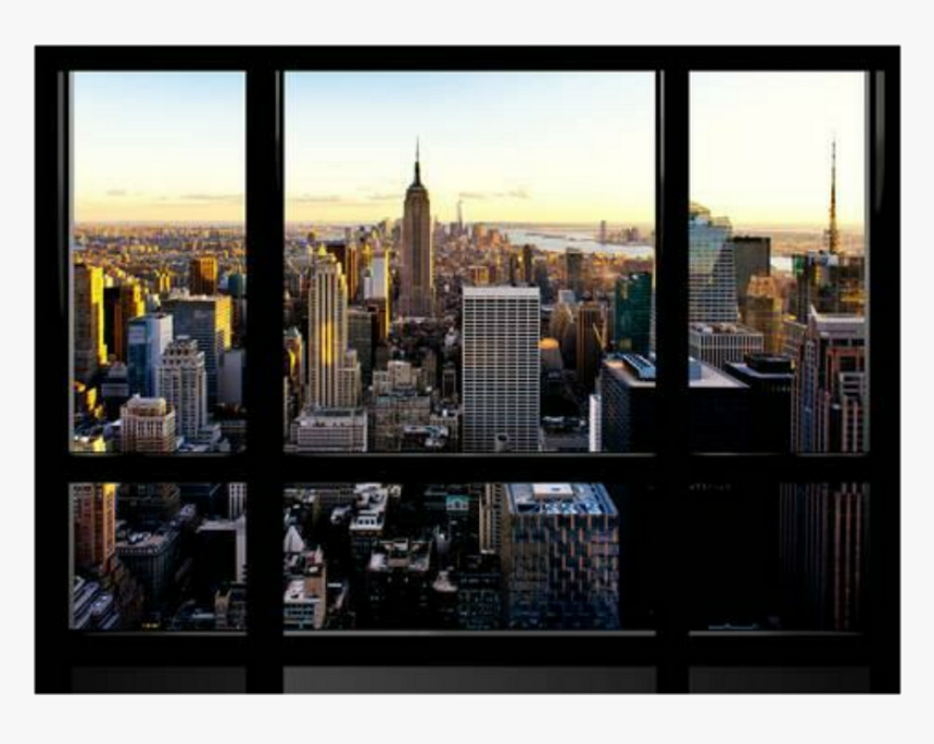 #window #city #nyc #newyorkcity #glass #newyork #ny - New York Skyline Window View, HD Png Download, Free Download
