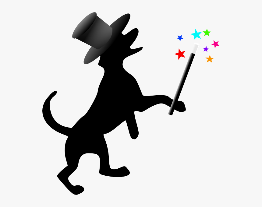 Dog Silhouette Free Content Clip Art - Dog With Magic Wand, HD Png Download, Free Download