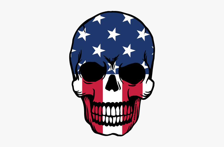 Patriotism Skull Decal Salty Banner Bone Clipart - Usa Pin Up, HD Png Download, Free Download