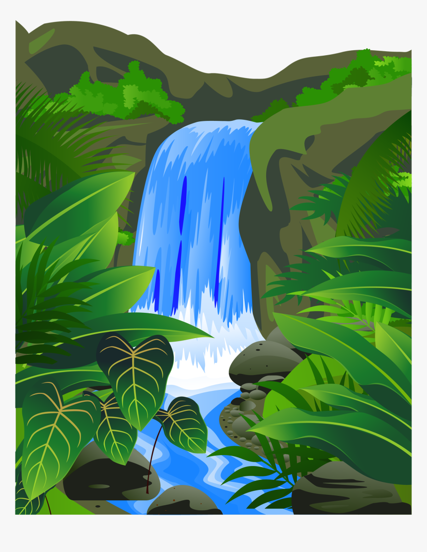 Clip Art Cartoon Waterfall - Poster Related To Nature, HD Png Download, Free Download