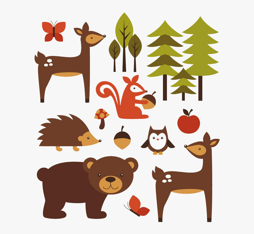 Animal Forest Illustration - Animals Forest Cartoon Png, Transparent Png, Free Download