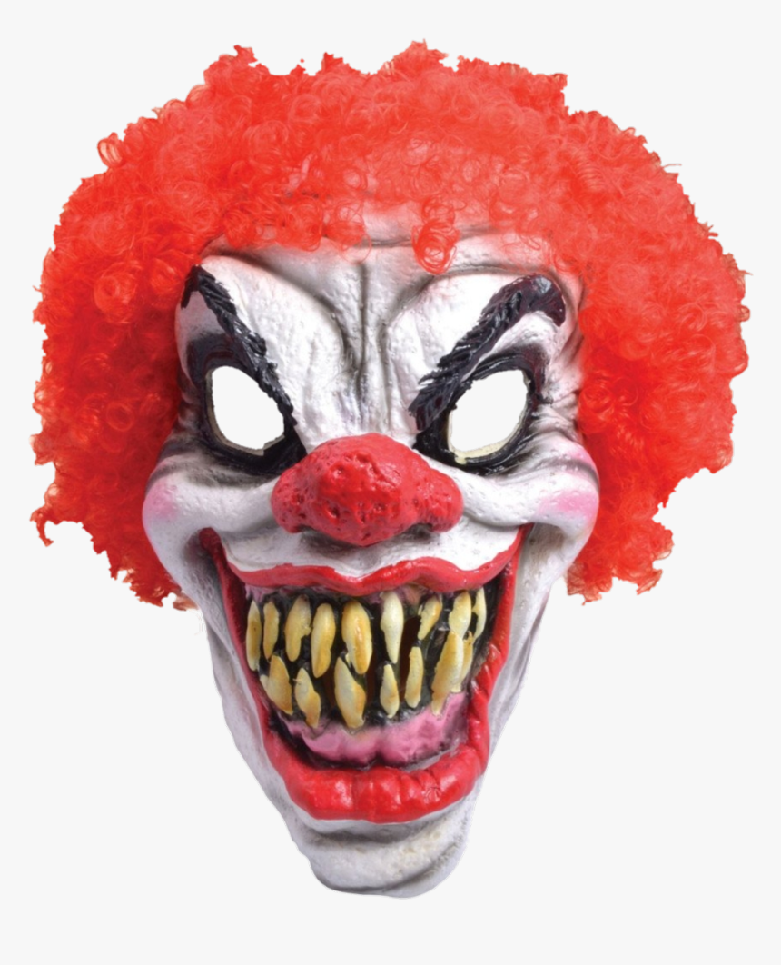 Transparent Fright Clipart - Scary Clown Mask Red Hair, HD Png Download, Free Download