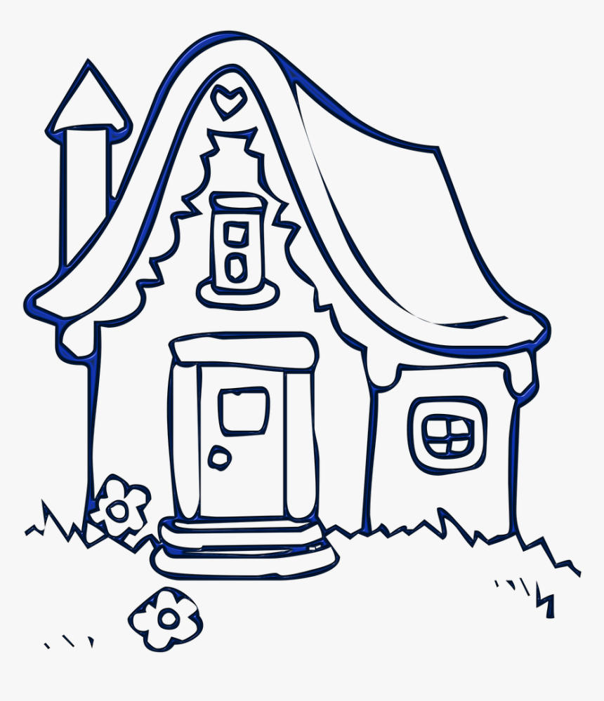 Forest, House, Cottage, Building, Housing - House Drawing For Coloring, HD Png Download, Free Download