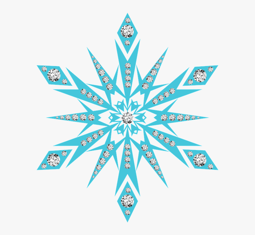 Snow Flake, Snowflake, Diamonds, Snowing, Snow - Transparent Background Frozen Snowflake, HD Png Download, Free Download