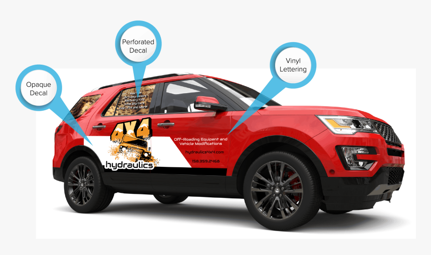 Picture Of Suv With 3 Types Of Decals - Vehicle Decals, HD Png Download, Free Download