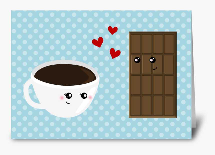 Coffee & Chocolate Love Greeting Card - Cartoon, HD Png Download, Free Download