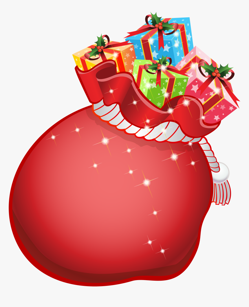 Santa Bag With Gifts Transparent Png Clip Art​, Png Download, Free Download