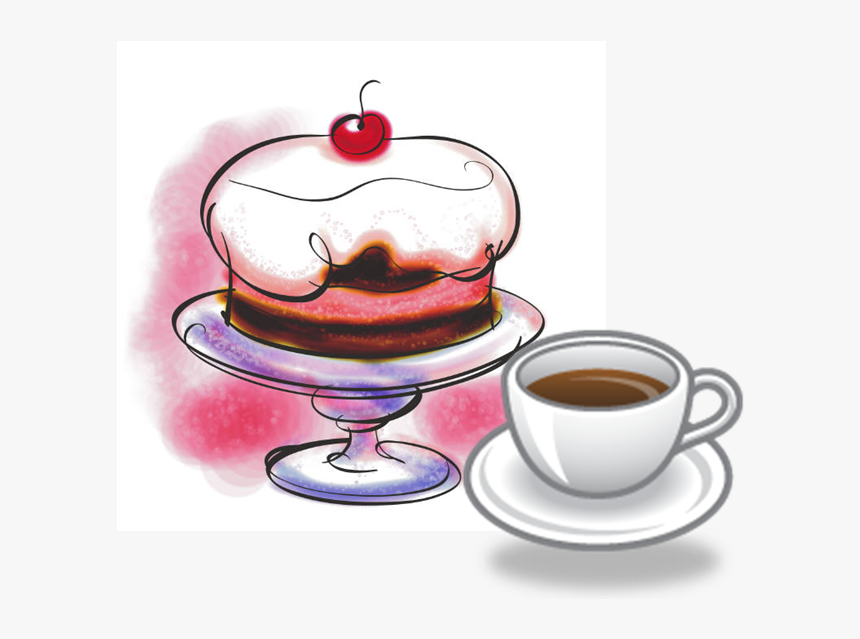 Vintage Cafe Art Want - Coffee And Birthday Cake, HD Png Download, Free Download
