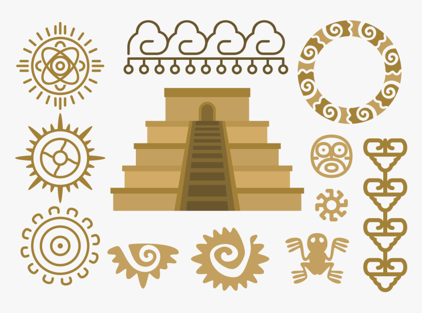 Maya Piramide Relief Vector - Vector Piramides, HD Png Download, Free Download