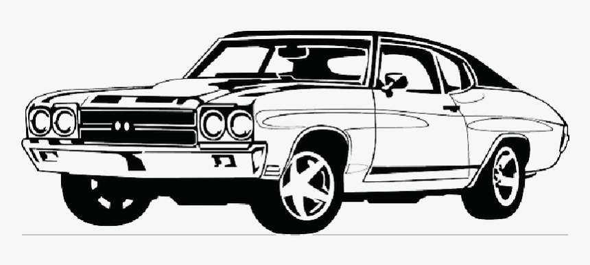 Sports Car Clip Art Vector Graphics Ford Mustang - Muscle Car Clipart Black And White, HD Png Download, Free Download