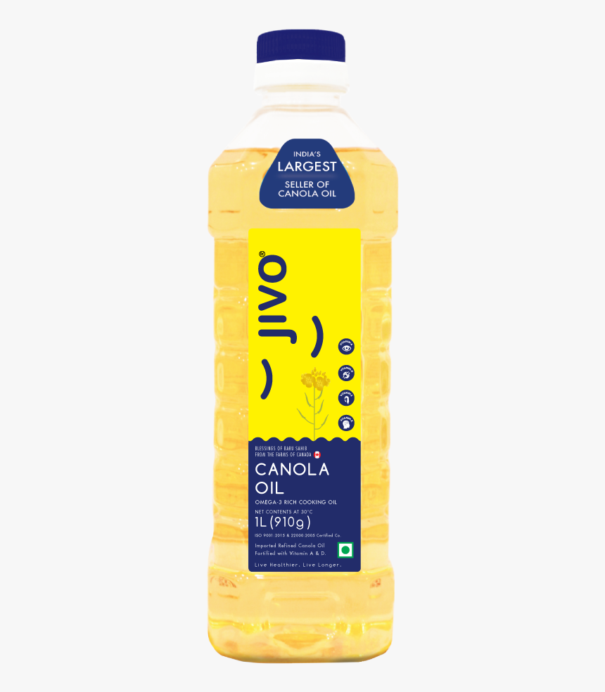 Jivo Canola Oil 1l - Jivo Canola Cold Pressed Oil, HD Png Download, Free Download