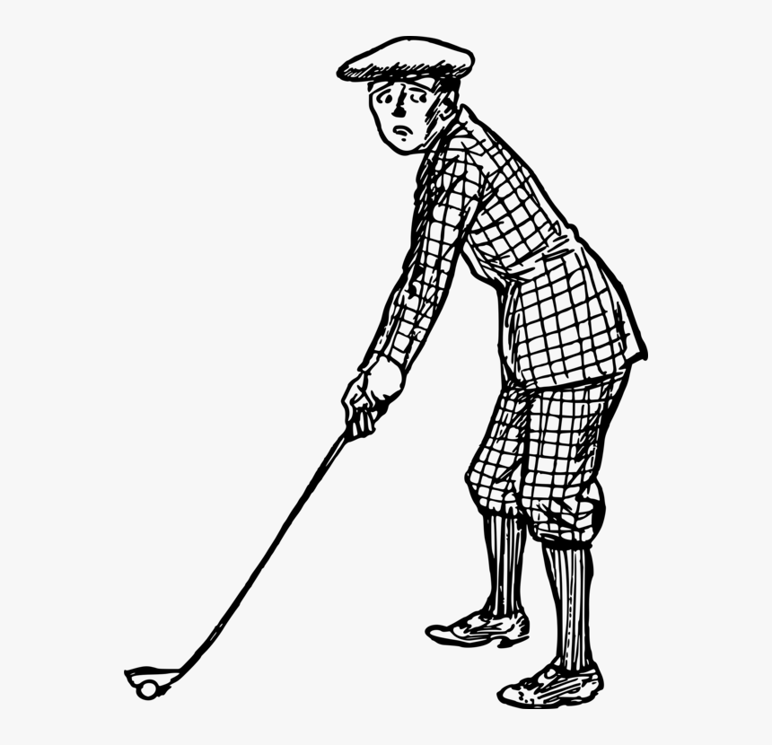 Art,shoe,human - Golf Man Drawing, HD Png Download, Free Download