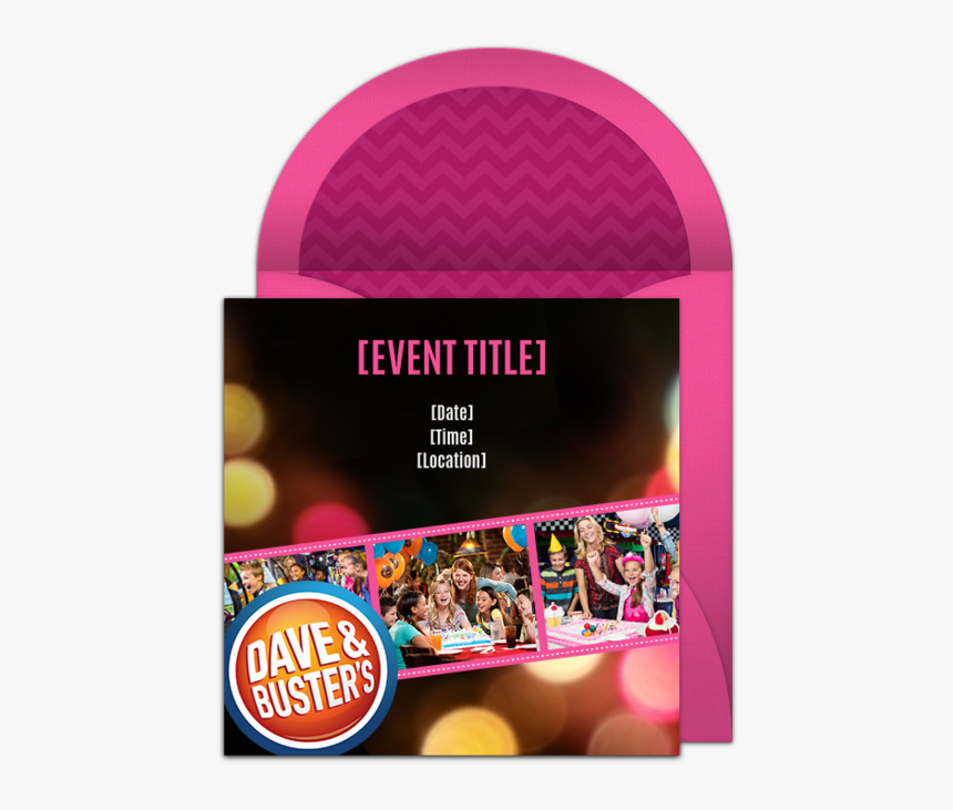 Dave And Busters Birthday Invitation, HD Png Download, Free Download