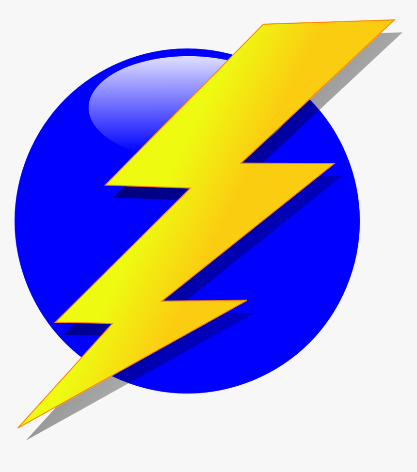 Simbolo De La Electricidad Clipart , Png Download - Blue And Yellow Lightning Bolt, Transparent Png, Free Download