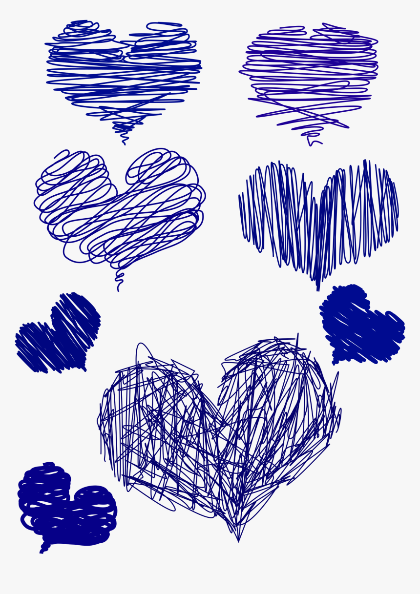 Blue Hand Drawn Heart Clip Arts - Blue Hand Drawn Heart, HD Png Download, Free Download