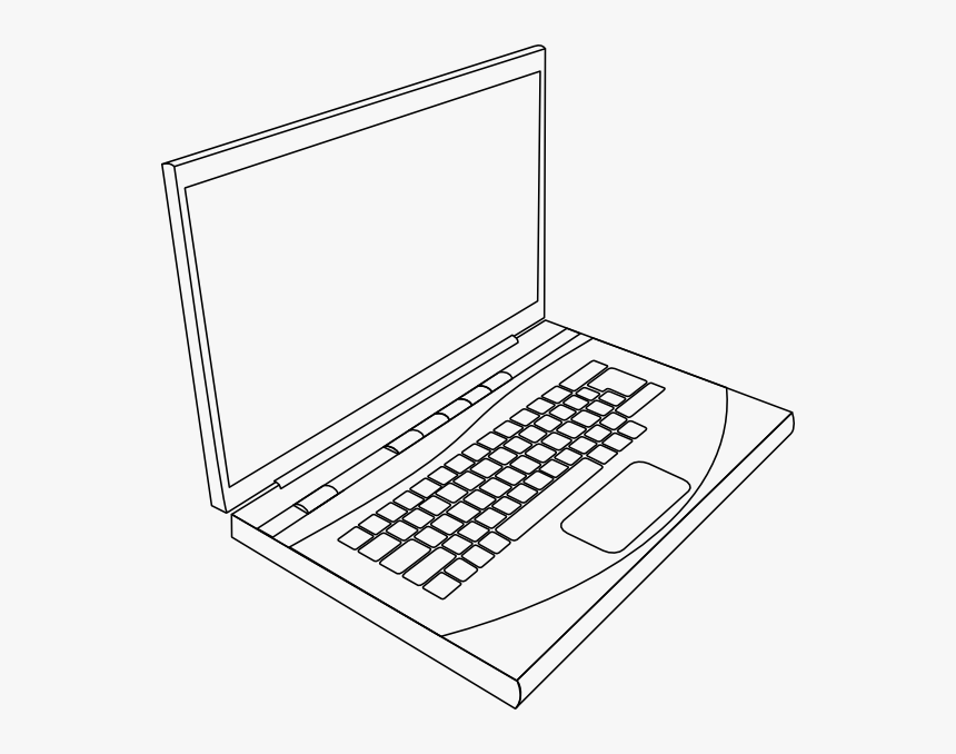 Aurium Laptop In Line Art Svg Clip Arts - Laptop Black And White, HD Png Download, Free Download