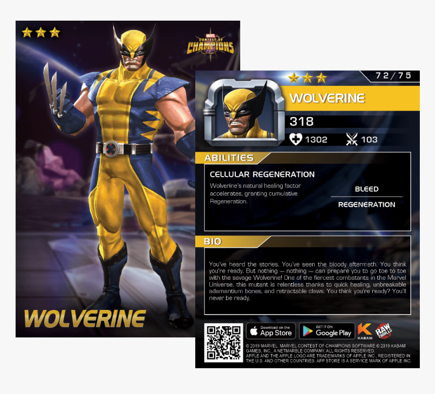 Wolverine Contest Of Champions Card, HD Png Download, Free Download