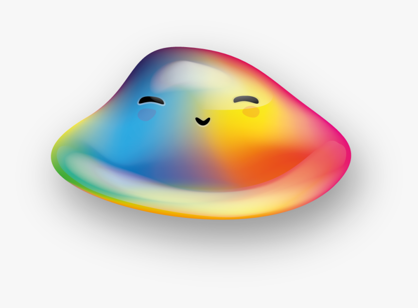 A Rainbow-colored Blob With A Cute Face, Eyes Closed, HD Png Download, Free Download