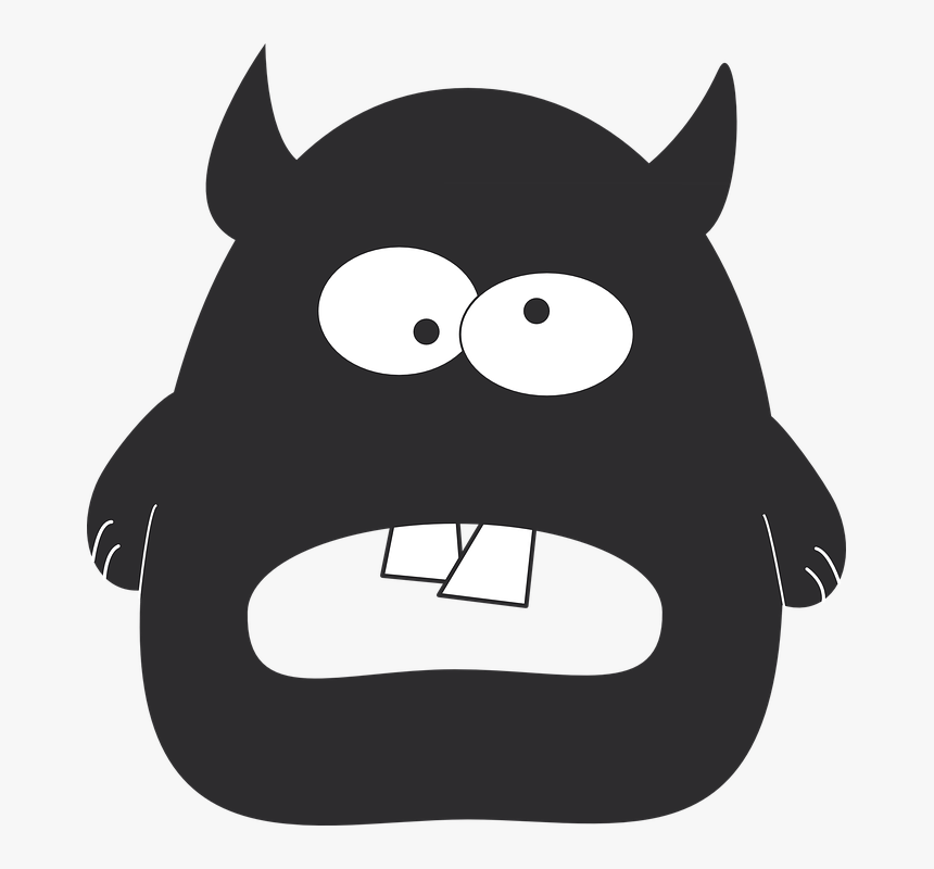 Transparent Eyes And Mouth Clipart - Cute Black Monster Png, Png Download, Free Download