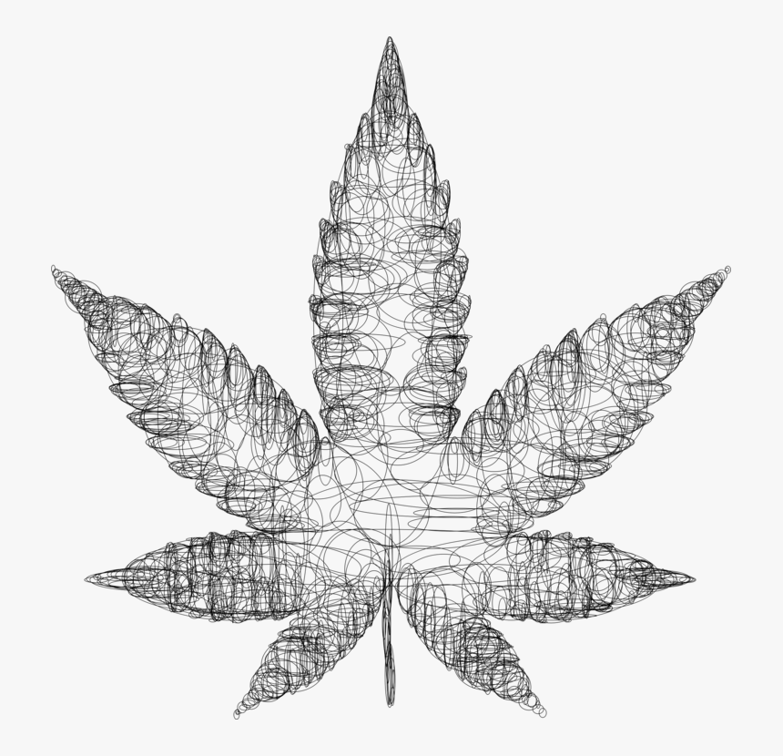 Clip Art Line Art M Csf - Wireframe Marijuana, HD Png Download, Free Download