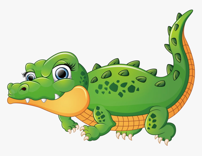 Crocodiles Cute Crocodile Transprent Clipart Black - Cute Crocodile Vector Png, Transparent Png, Free Download