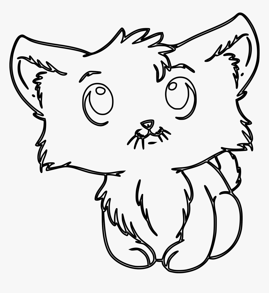 Cute Kitty Clip Arts - Kitty Cat Coloring Sheet, HD Png Download, Free Download