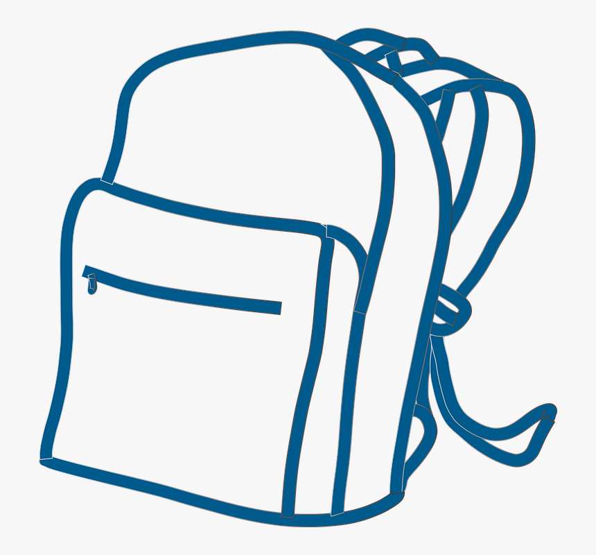 Backpack, Rucksack, Student, School, Blue, Outlines - Backpack Clipart Transparent Background, HD Png Download, Free Download