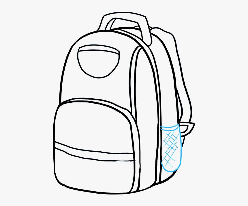How To Draw Backpack - Side Drawing Of Backpack, HD Png Download, Free Download